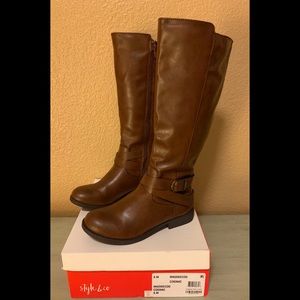 Style & Co faux leather riding boots. Brand new.